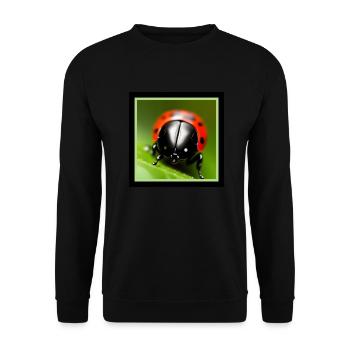 Ladybug as art on a t-shirt - Unisex Sweatshirt - black - Front - Alina (178cm) & Michal (187cm)