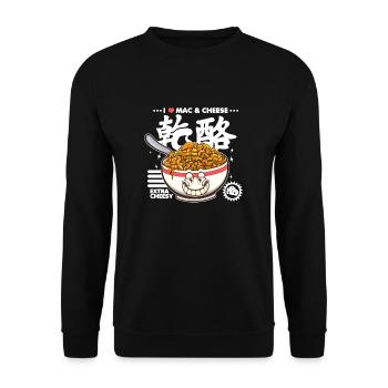 I Love Mac & Cheese Cartoon - Unisex Sweatshirt - black - Front - Alina (178cm) & Michal (187cm)