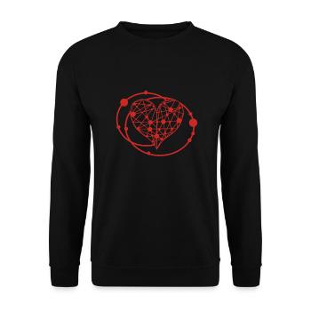 Herzkreis - Unisex Pullover - Schwarz - Vorne - Alina (178cm) & Michal (187cm)