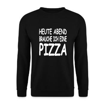 Pizza - Unisex Pullover - Schwarz - Vorne - Alina (178cm) & Michal (187cm)
