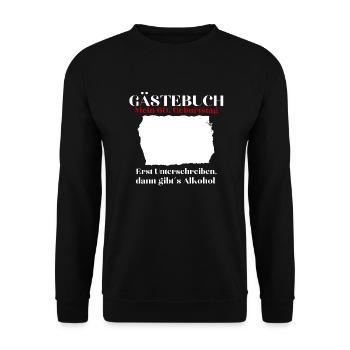 60. Geburtstag 60 Jahre Alt Lustiges Gästebuch - Unisex Pullover - Schwarz - Vorne - Alina (178cm) & Michal (187cm)