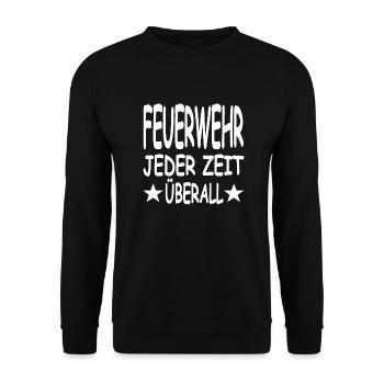 Feuerwehr - Unisex Pullover - Schwarz - Vorne - Alina (178cm) & Michal (187cm)