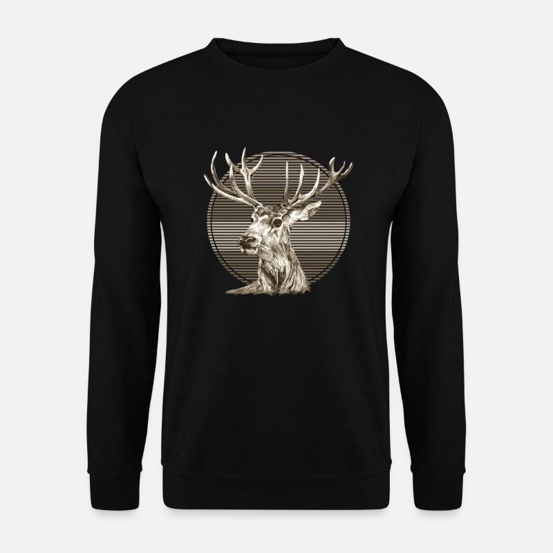 Hirsch - Unisex Pullover - Schwarz