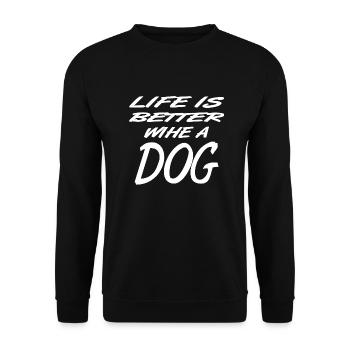 Dog - Unisex Sweatshirt - black - Front - Alina (178cm) & Michal (187cm)