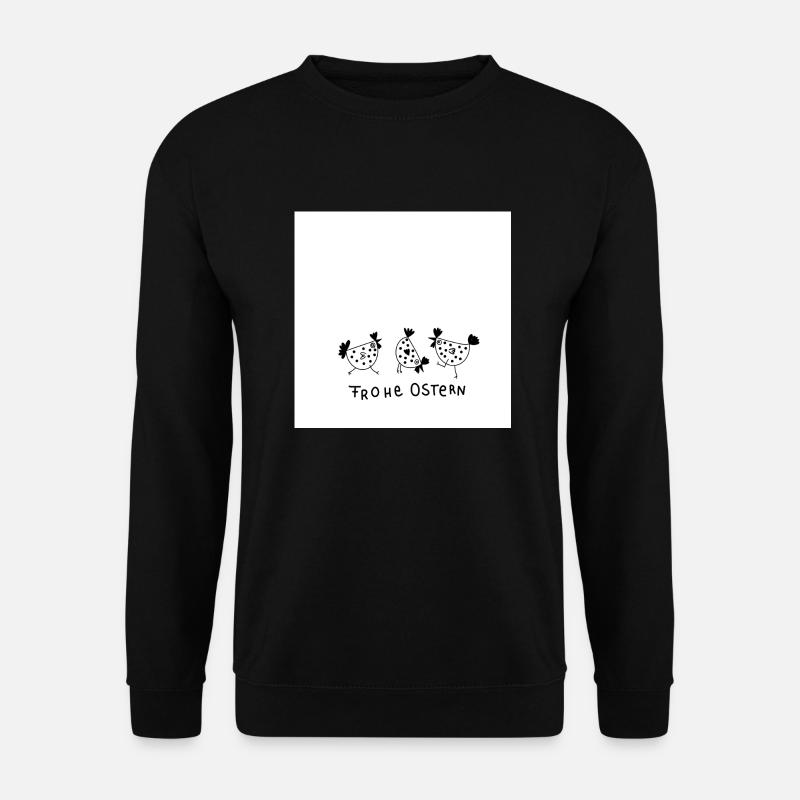 Sketchnotes Hühner Frohe Ostern - Unisex Pullover - Schwarz