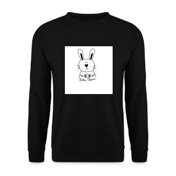 Sketchnotes Osterhase Eier - Unisex Pullover - Schwarz - Vorne - Alina (178cm) & Michal (187cm)