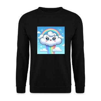 Every cloud should have its own rainbow - Unisex Sweatshirt - black - Front - Alina (178cm) & Michal (187cm)