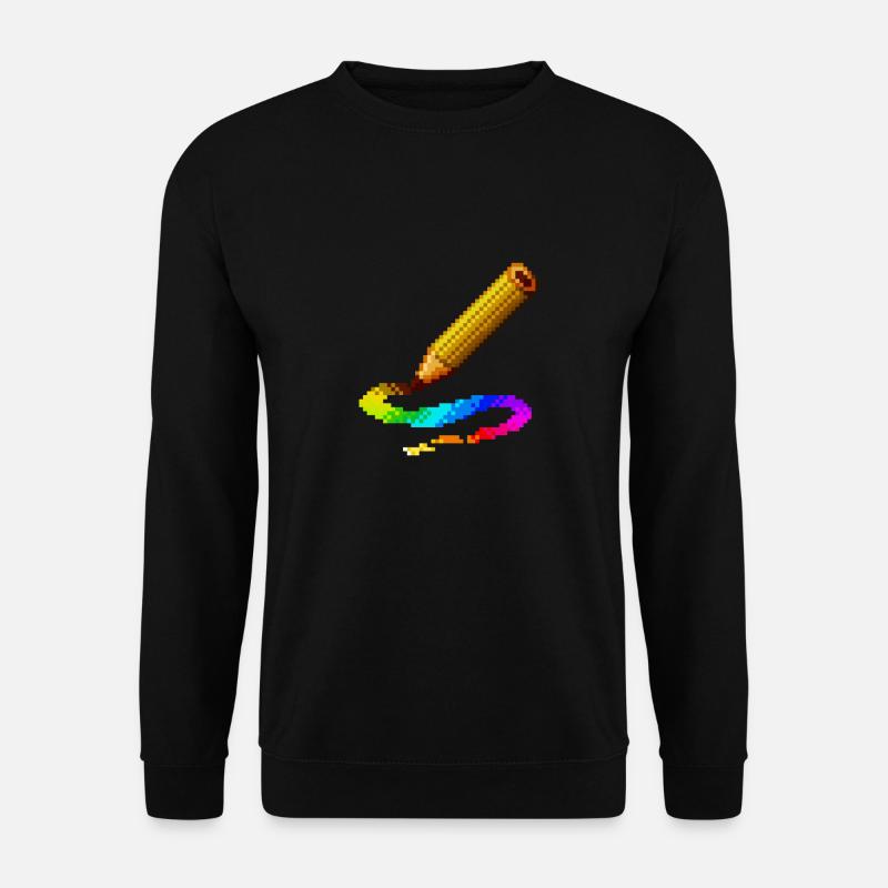 Regenbogen-Bleistift-Farb-Aktzeichnungsillustration - Unisex Pullover - Schwarz