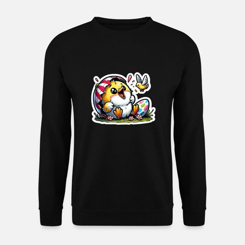 Osterküken fröhlich - Unisex Pullover - Schwarz