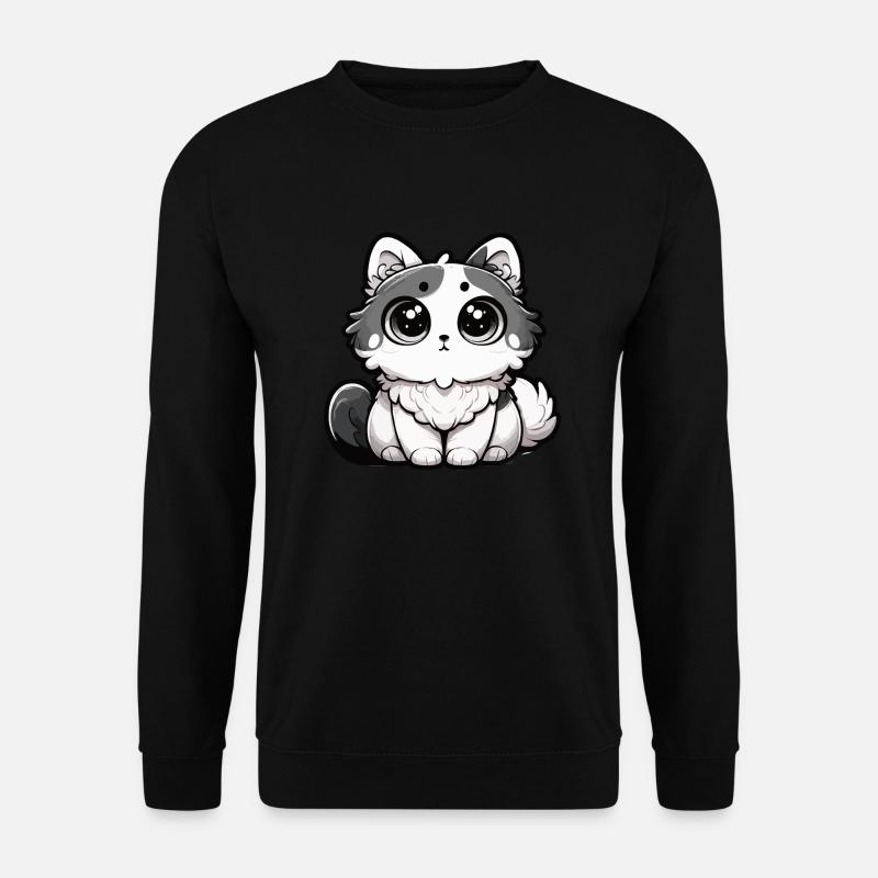 Katzenmotiv - Unisex Pullover - Schwarz