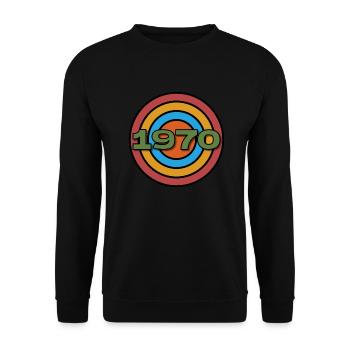 Established 1970 Classic original birthday gift - Unisex Sweatshirt - black - Front - Alina (178cm) & Michal (187cm)
