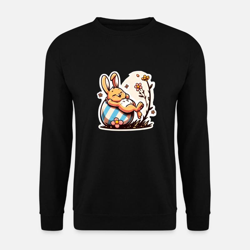Easter bunny lazy and cute - Unisex Sweatshirt - black