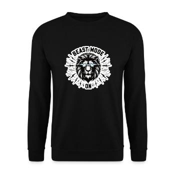Fitness Beast Löwen Design - Unisex Pullover - Schwarz - Vorne - Alina (178cm) & Michal (187cm)
