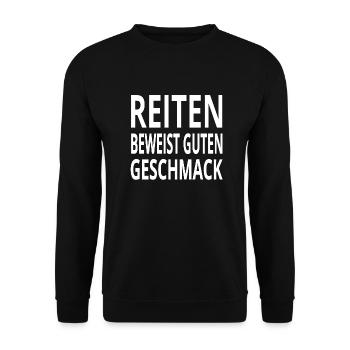 Reiten - Unisex Pullover - Schwarz - Vorne - Alina (178cm) & Michal (187cm)