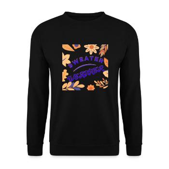 Autumn Season Cuddly Sweater Fall Knitted Cozy - Unisex Pullover - Schwarz - Vorne - Alina (178cm) & Michal (187cm)