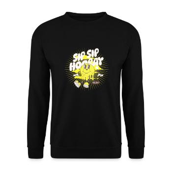 Siroter Amusant Ludique Heureux Célébrer Mignon Joyeux - Sweat-shirt Unisexe - noir - Devant - Alina (178cm) & Michal (187cm)