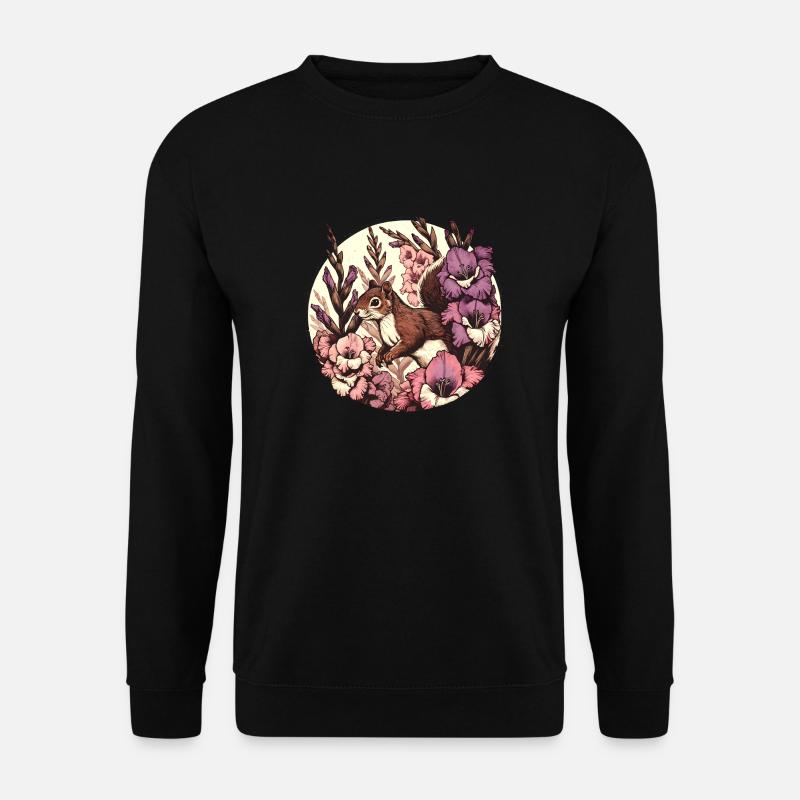 Gladiolen-Eichhörnchen - Unisex Pullover - Schwarz