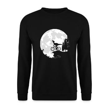 Velociraptor Silhouette Mond Dino Geschenk - Unisex Pullover - Schwarz - Vorne - Alina (178cm) & Michal (187cm)