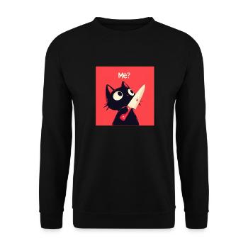 Chat mignon - Sweat-shirt Unisexe - noir - Devant - Alina (178cm) & Michal (187cm)
