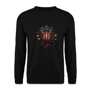 Computer Chip - Unisex Pullover - Schwarz - Vorne - Alina (178cm) & Michal (187cm)