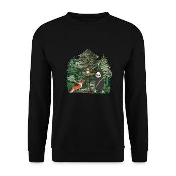 Habitant de la forêt Faucheuse Fantaisie Halloween Mort - Sweat-shirt Unisexe - noir - Devant - Alina (178cm) & Michal (187cm)