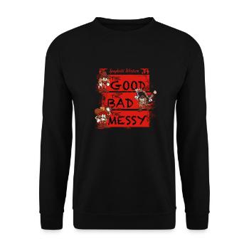 Spaghetti Western Cartoon - Unisex Sweatshirt - black - Front - Alina (178cm) & Michal (187cm)
