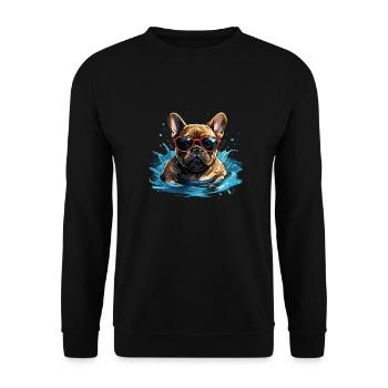 Champion de natation canine - Sweat-shirt Unisexe - noir - Devant - Alina (178cm) & Michal (187cm)
