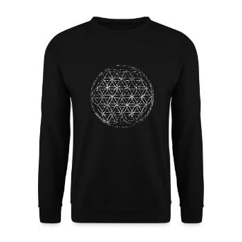 Yoga Spirituell - Flower of Life - Unisex Pullover - Schwarz - Vorne - Alina (178cm) & Michal (187cm)