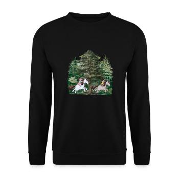 Fille équitation poney chevaux forêt nature loisirs - Sweat-shirt Unisexe - noir - Devant - Alina (178cm) & Michal (187cm)