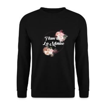 Team of The Floral Bride - Bachelorette Party Gift Idea - Unisex Sweatshirt - black - Front - Alina (178cm) & Michal (187cm)
