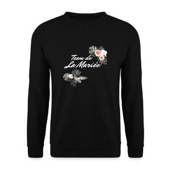 Tropical Floral Bridal Team - Bachelorette Party Gift Idea - Unisex Sweatshirt - black - Front - Alina (178cm) & Michal (187cm)