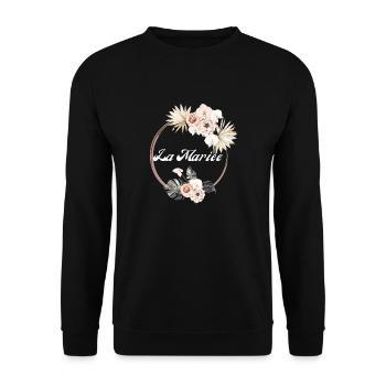 The Tropical Floral Bride - Bride Gift Idea - Unisex Sweatshirt - black - Front - Alina (178cm) & Michal (187cm)