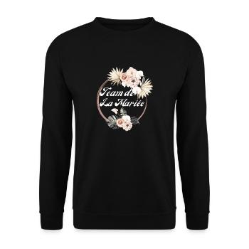 Tropical Floral Bridal Team - Bachelorette Party Gift Idea - Unisex Sweatshirt - black - Front - Alina (178cm) & Michal (187cm)