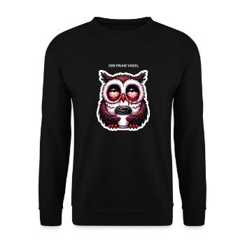 Hibou en tant qu’oiseau matinal - Sweat-shirt Unisexe - noir - Devant - Alina (178cm) & Michal (187cm)
