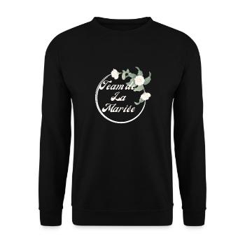 Team de La mariée floral blanche-idée cadeau Evjf - Sweat-shirt Unisexe - noir - Devant - Alina (178cm) & Michal (187cm)