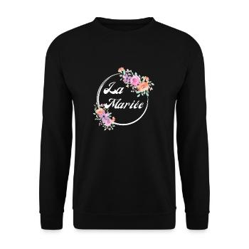 The Pink Floral Bride - Bride Gift Idea - Unisex Sweatshirt - black - Front - Alina (178cm) & Michal (187cm)