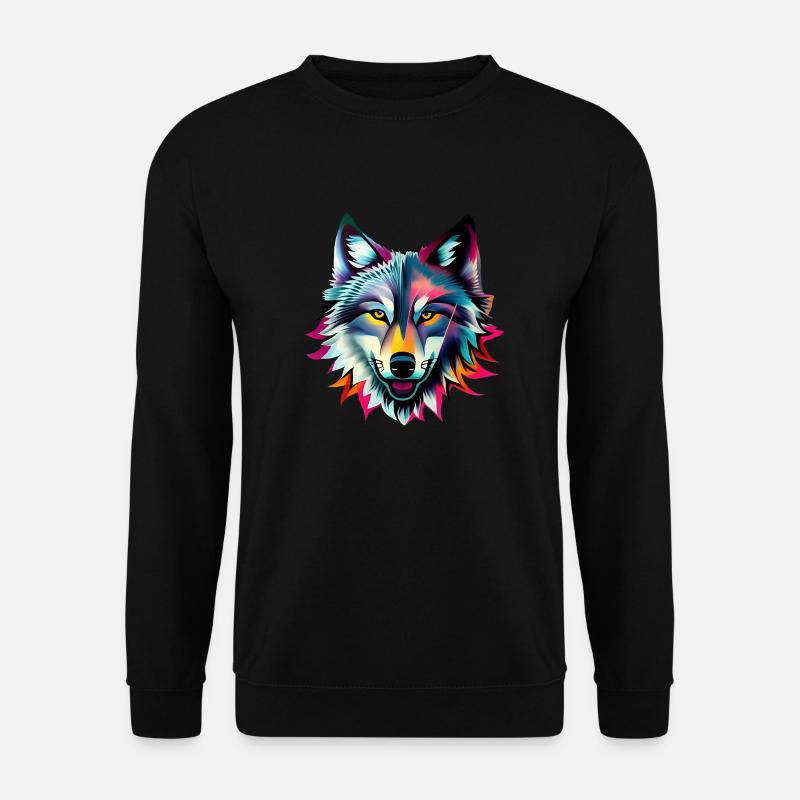 Wolf - Unisex Pullover - Schwarz