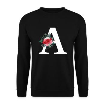 Letter to Red Floral - Unisex Sweatshirt - black - Front - Alina (178cm) & Michal (187cm)