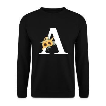 Letter to Floral Sunflower - Unisex Sweatshirt - black - Front - Alina (178cm) & Michal (187cm)