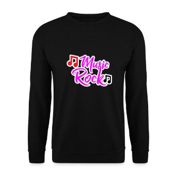 Music Rock Design für alle Musikliebhaber - Unisex Pullover - Schwarz - Vorne - Alina (178cm) & Michal (187cm)