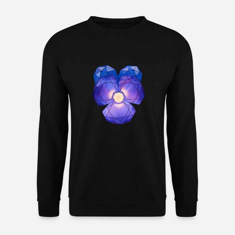 Violette Kristallblüte - Unisex Pullover - Schwarz
