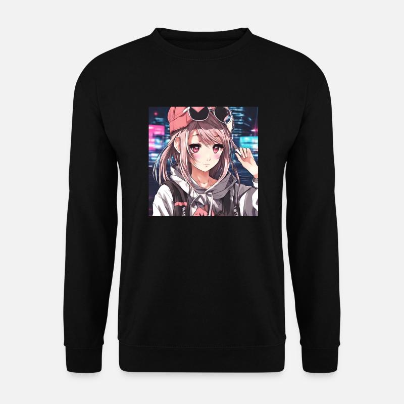Niedliches Mädchen Anime - Unisex Pullover - Schwarz