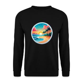 plage vacances soleil mer - Sweat-shirt Unisexe - noir - Devant - Alina (178cm) & Michal (187cm)