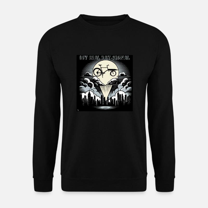 Lastenrad im Bat-Signal Style, Lastenfahrrad - Unisex Pullover - Schwarz