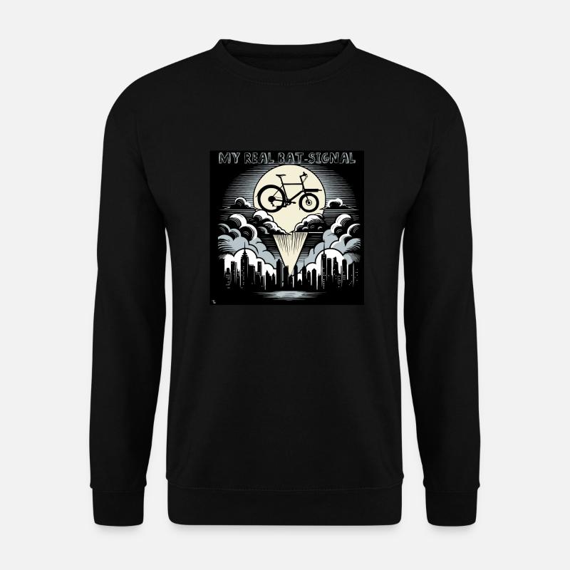 Lastenrad im Bat-Signal Style, Lastenfahrrad - Unisex Pullover - Schwarz