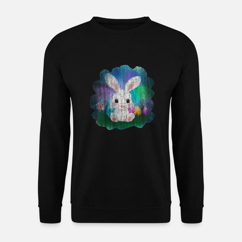 Osterhase niedlich - Unisex Pullover - Schwarz