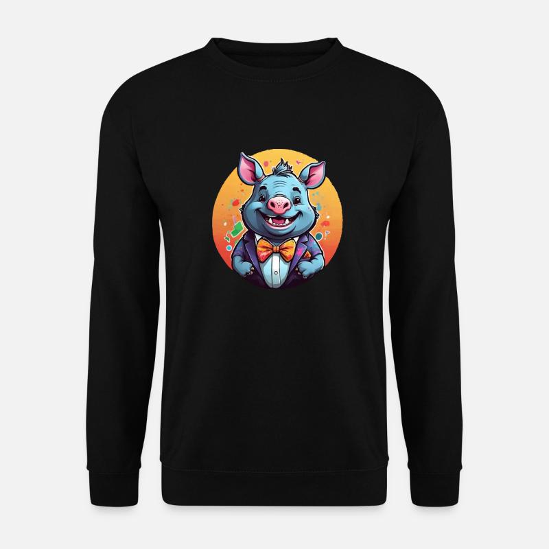 Lustiges Comic Nilpferd - Unisex Pullover - Schwarz