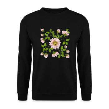 Flowers - Unisex Sweatshirt - black - Front - Alina (178cm) & Michal (187cm)