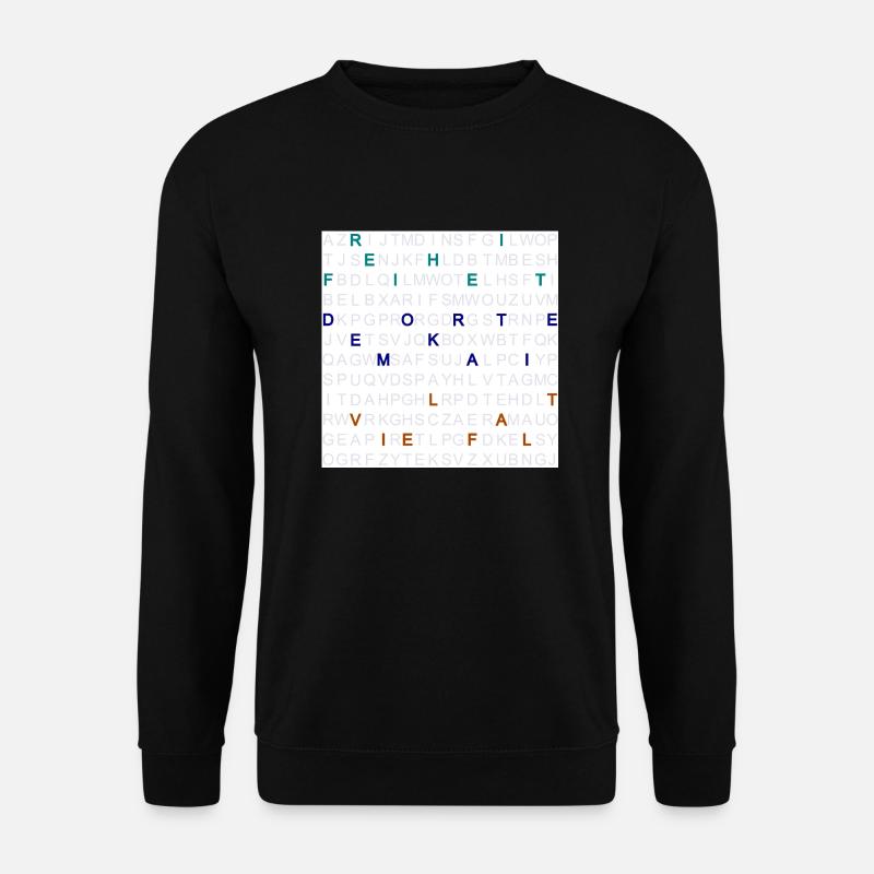 Freiheit, Demokratie und Vielfalt im Letter-Mix. - Unisex Pullover - Schwarz