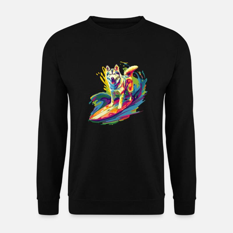 Surfender Husky - Unisex Pullover - Schwarz